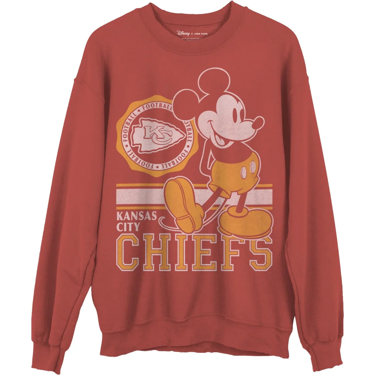 Junk Food - Unisex Chiefs Mickey Crew Fleece Top - Image 2