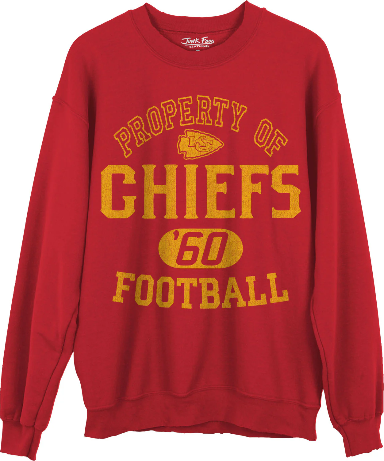 Junk Food - Unisex Chiefs Property Crew Neck Fleece Sweatshirt - Image 2