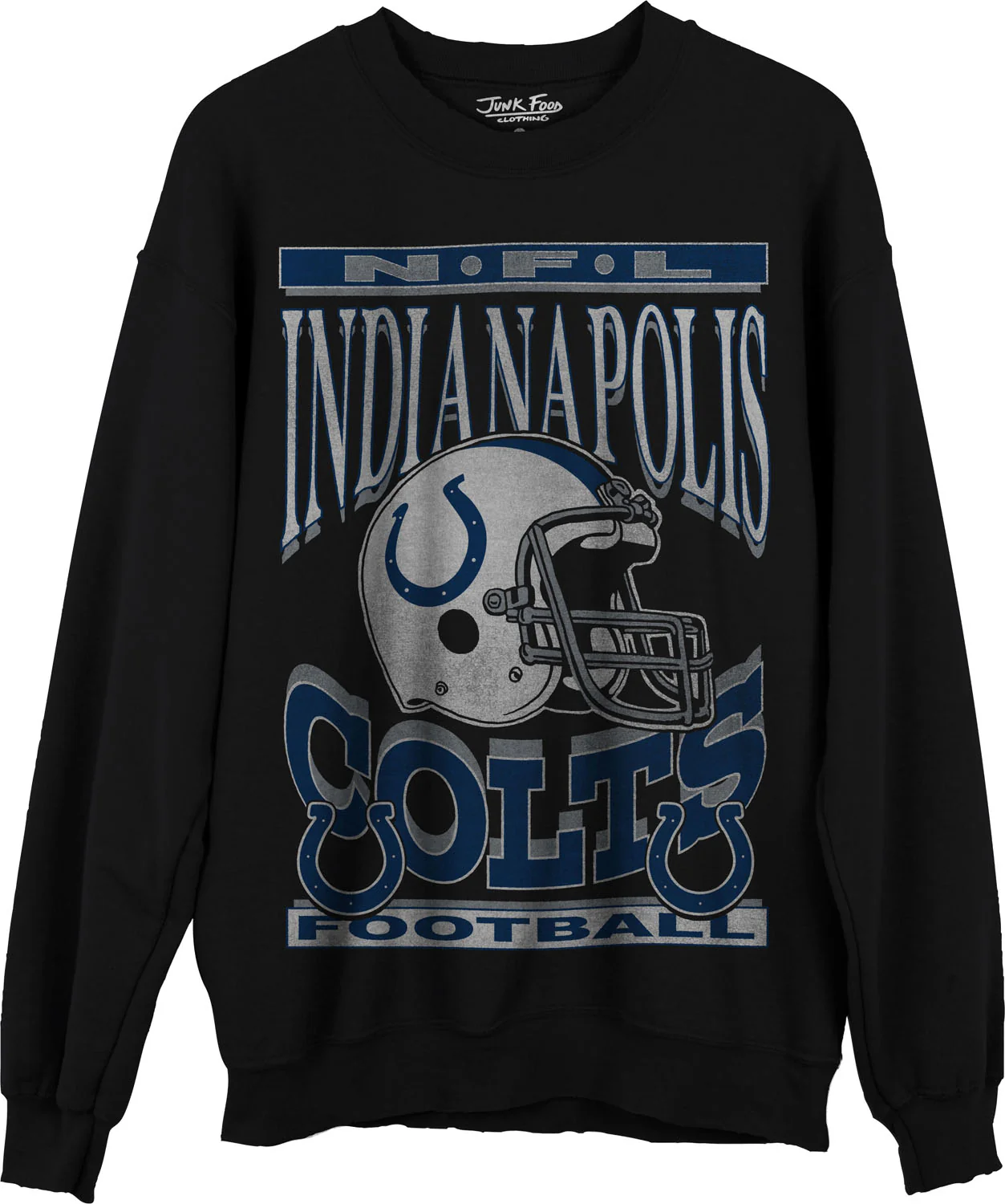 Junk Food - Unisex Colts Helmet Crew Neck Fleece Sweatshirt - Image 2
