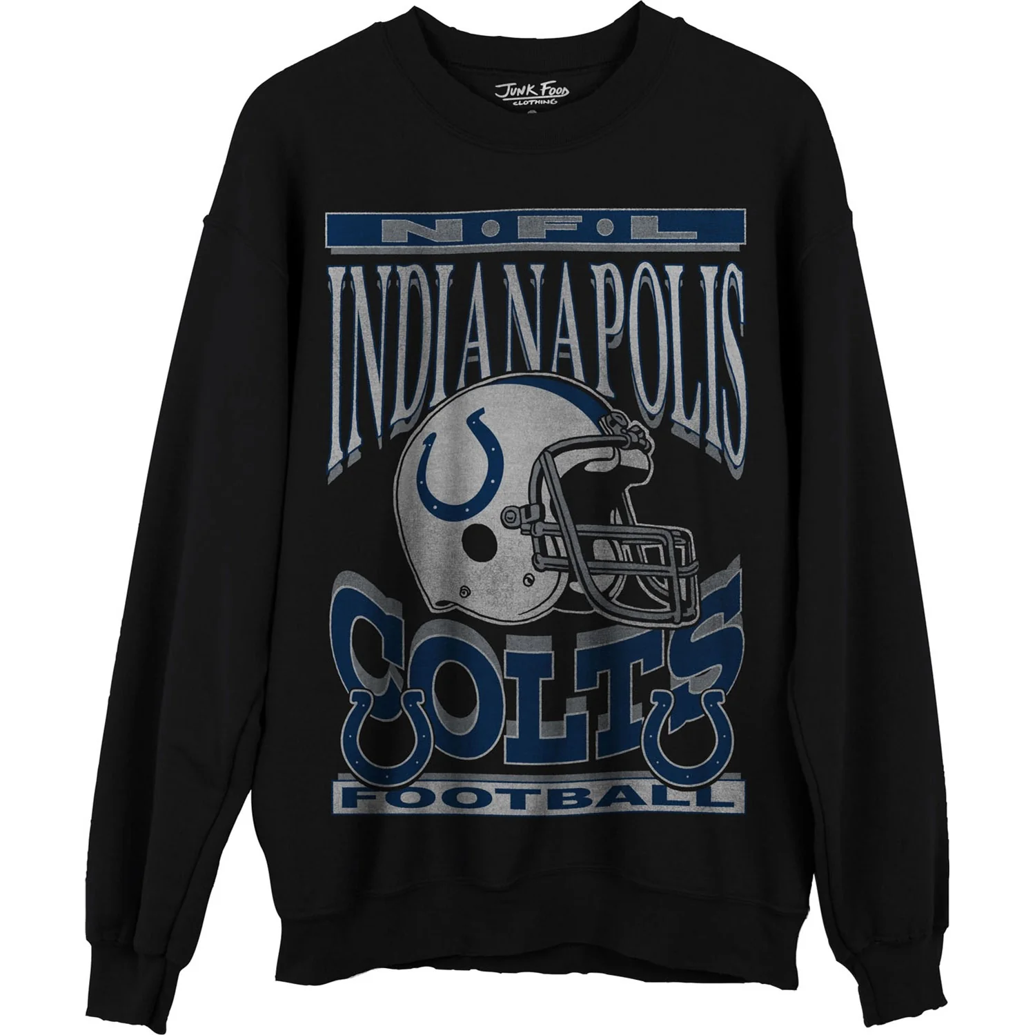 Junk Food - Unisex Colts Helmet Crew Neck Fleece Sweatshirt - Image 3