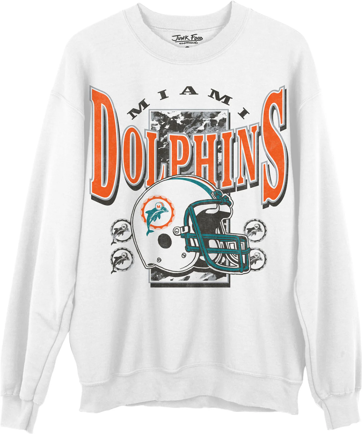 Junk Food - Unisex Dolphins Conversion Crew Neck Fleece Sweatshirt - Image 2
