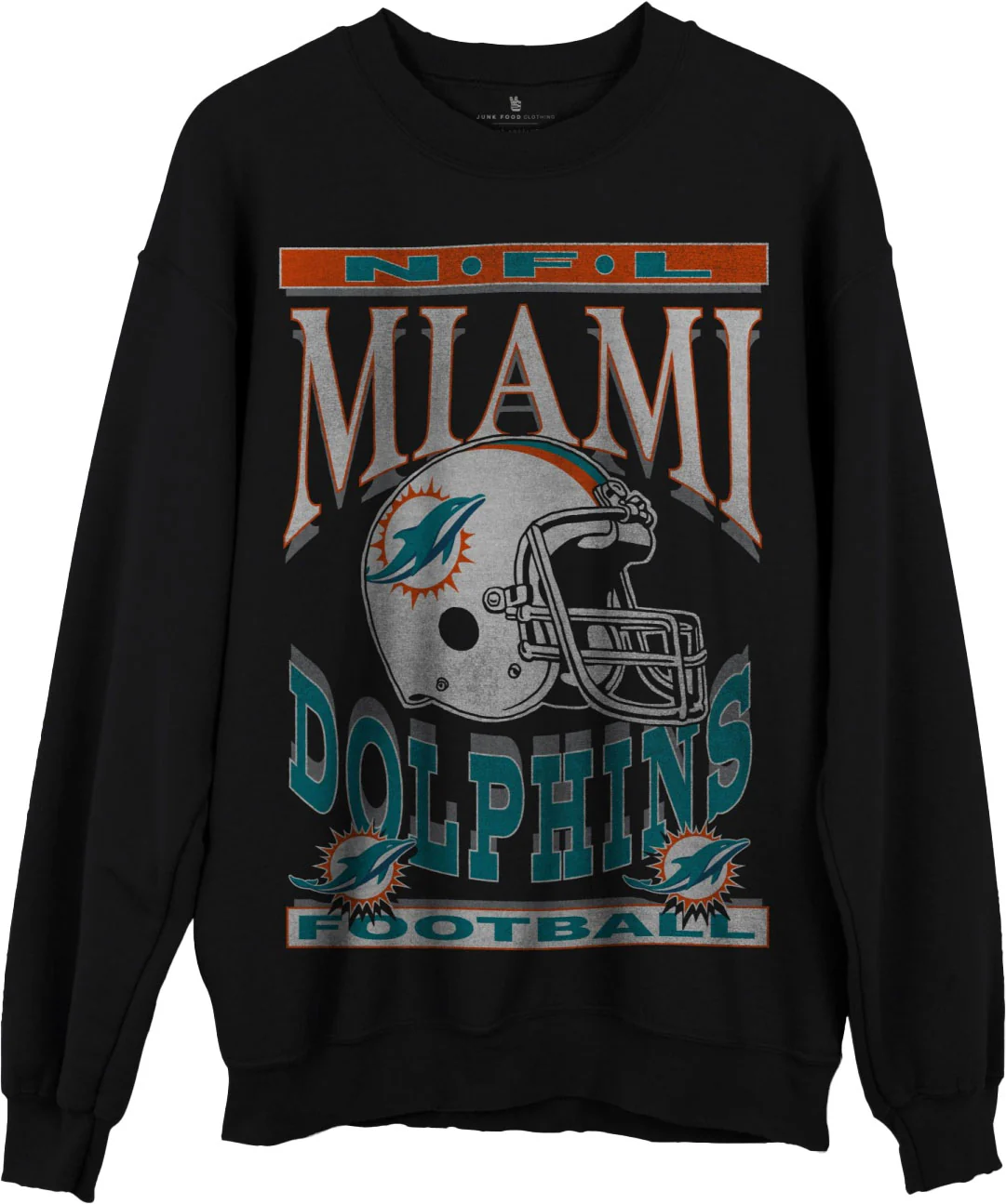 Junk Food - Unisex Dolphins Helmet Crew Fleece Top - Image 2