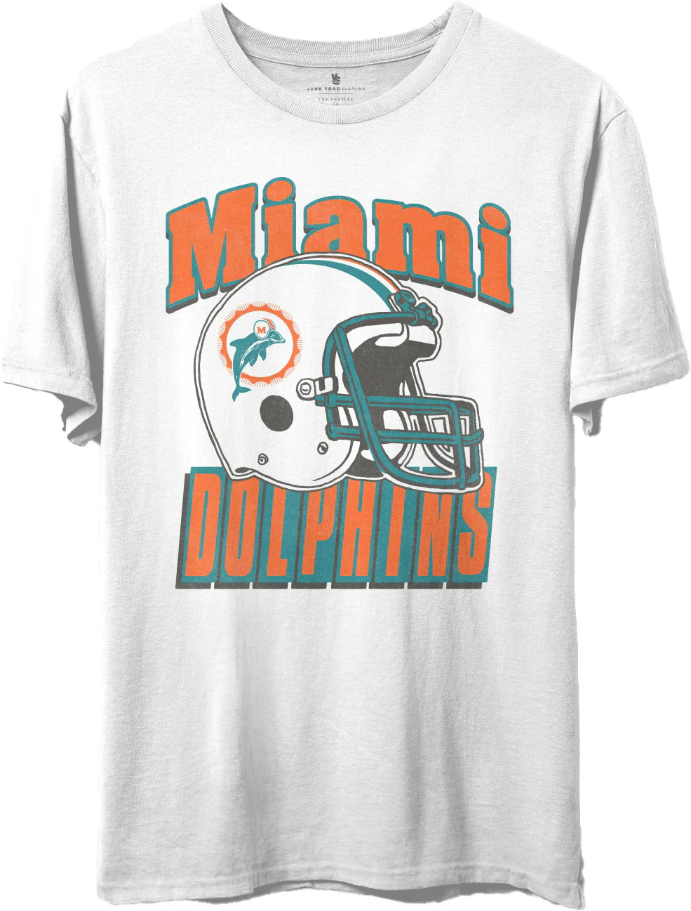 Junk Food - Unisex Dolphins Throwback Helmet T-Shirt - Image 2