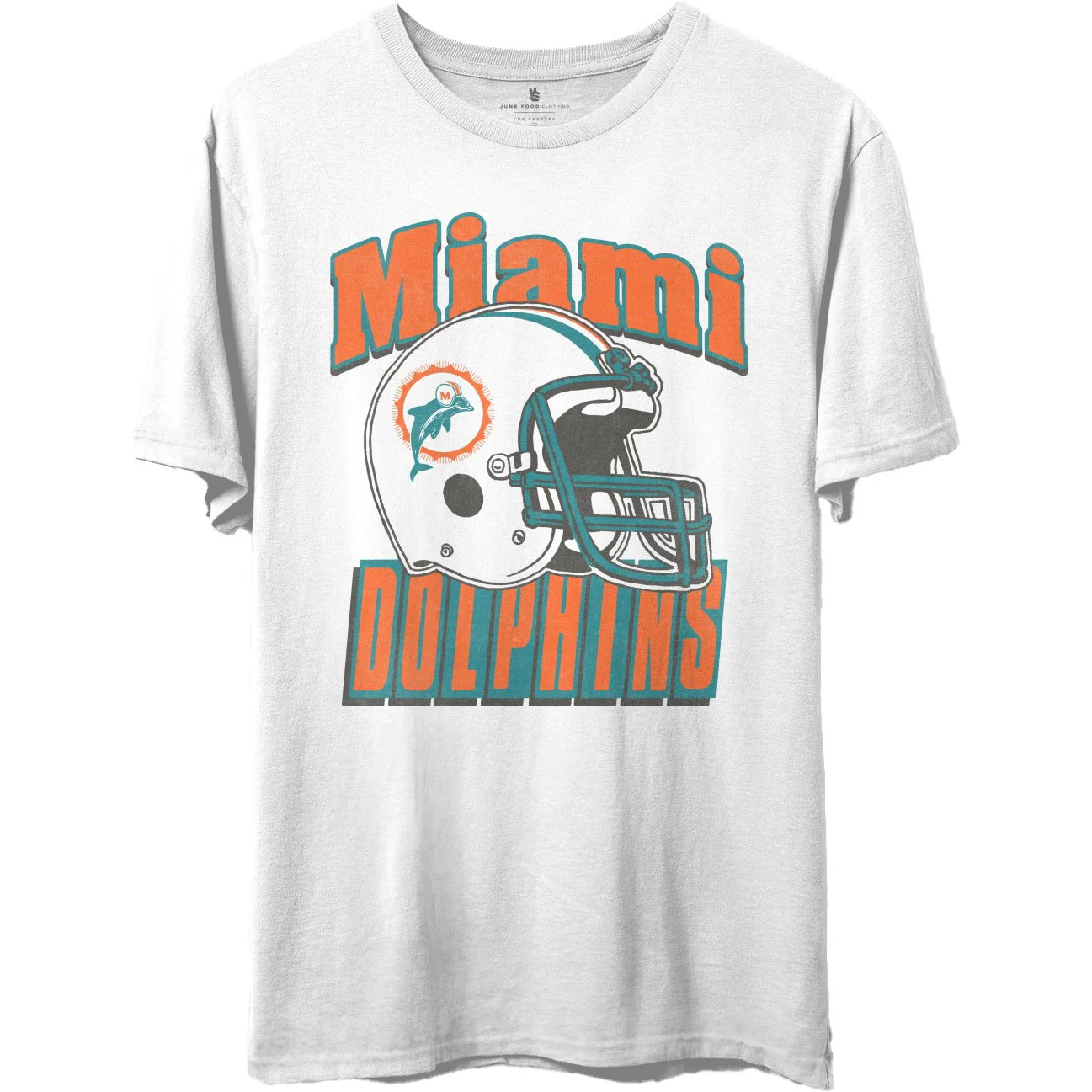 Junk Food - Unisex Dolphins Throwback Helmet T-Shirt - Image 3