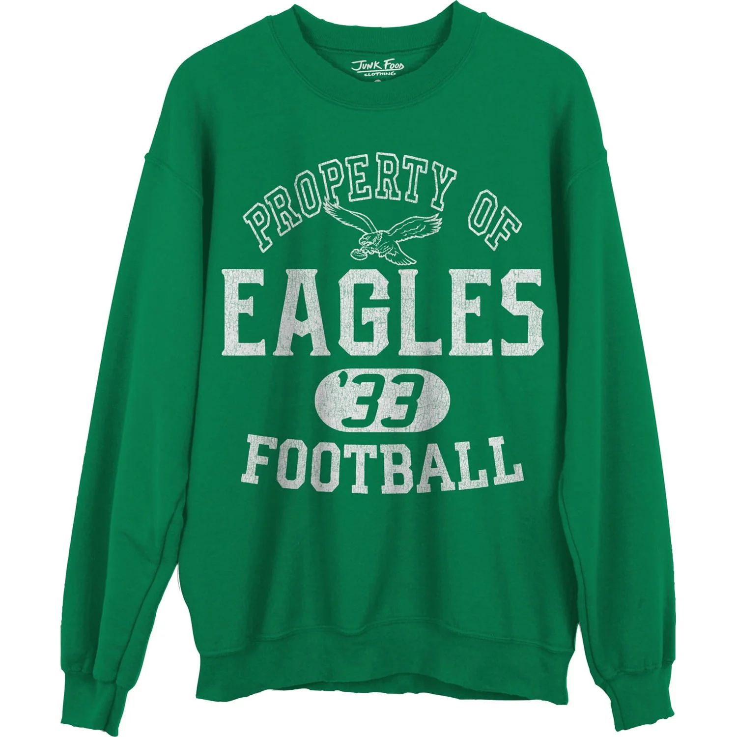 Junk Food - Unisex Eagles Property Crew Neck Fleece Sweatshirt