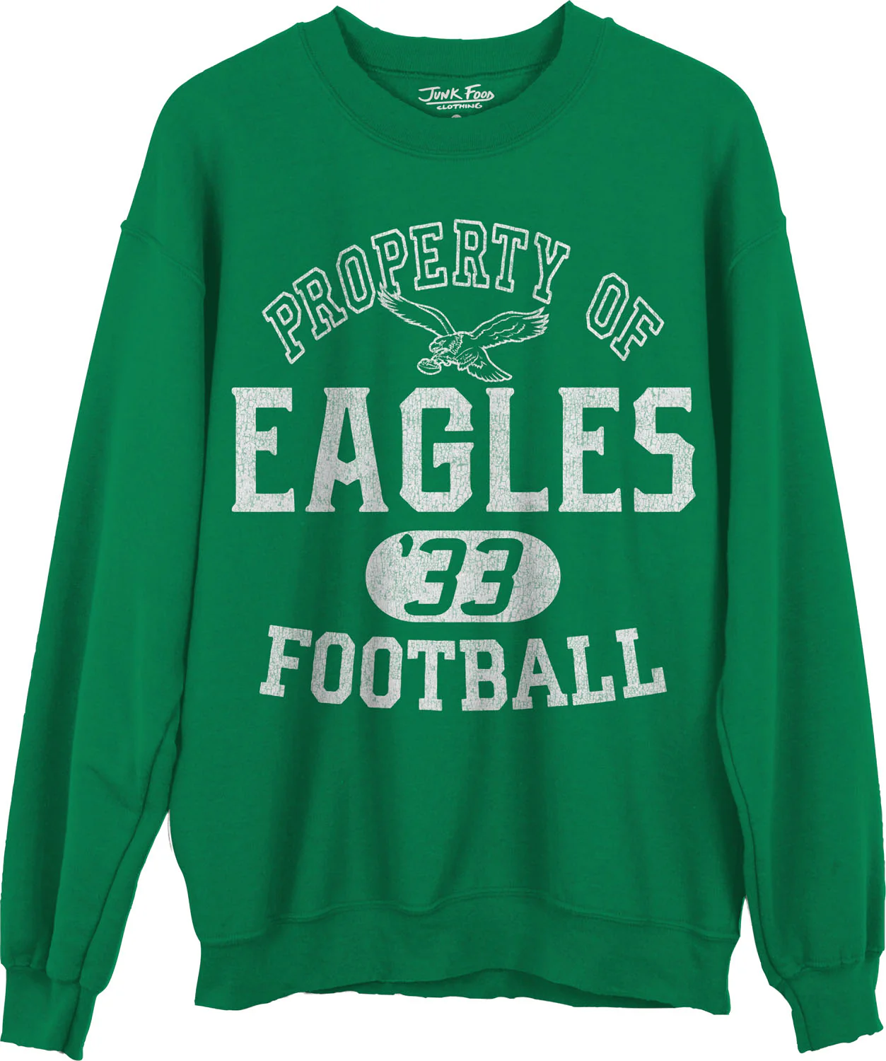 Junk Food - Unisex Eagles Property Crew Neck Fleece Sweatshirt - Image 2