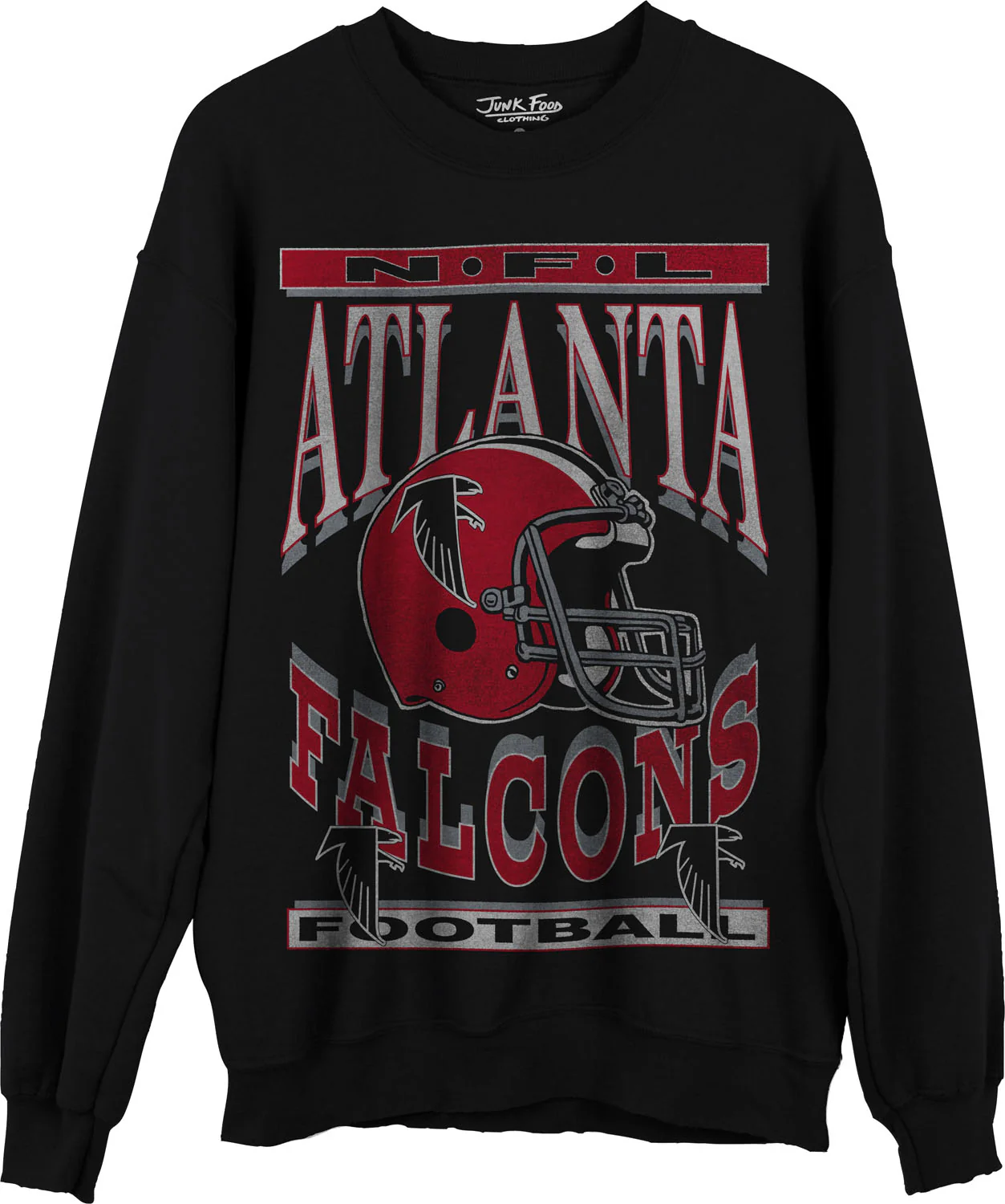 Junk Food - Unisex Falcons Helmet Crew Neck Fleece Sweatshirt - Image 2