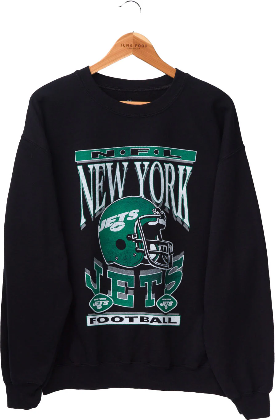 Junk Food - Unisex Jets Helmet Flea Market Crew Top - Image 2