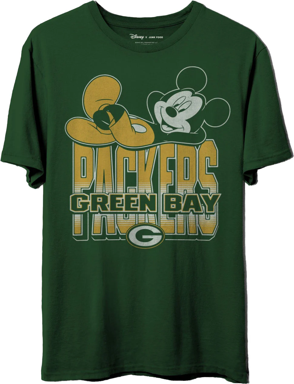 Junk Food - Unisex Packers Mickey Kick Back T-Shirt - Image 2