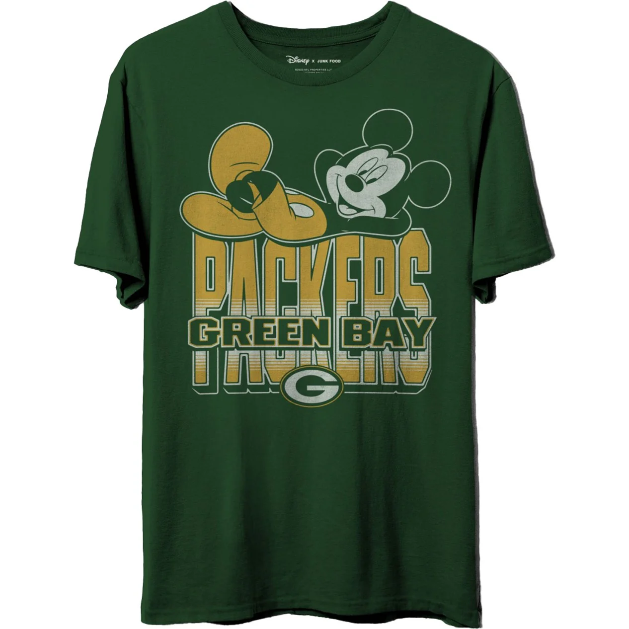 Junk Food - Unisex Packers Mickey Kick Back T-Shirt - Image 3
