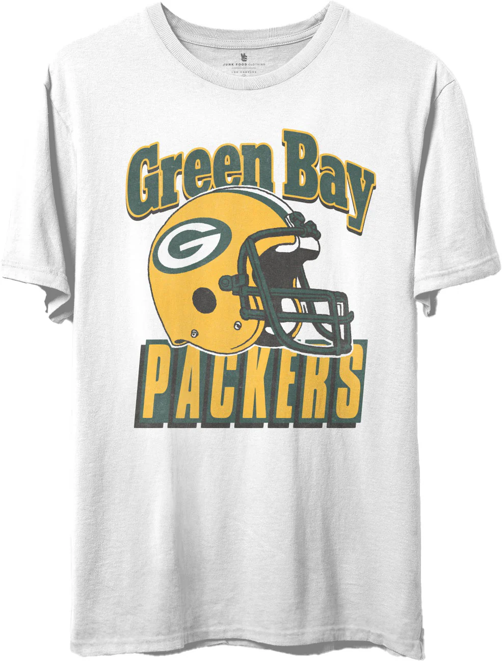Junk Food - Unisex Packers Throwback Helmet T-Shirt - Image 2