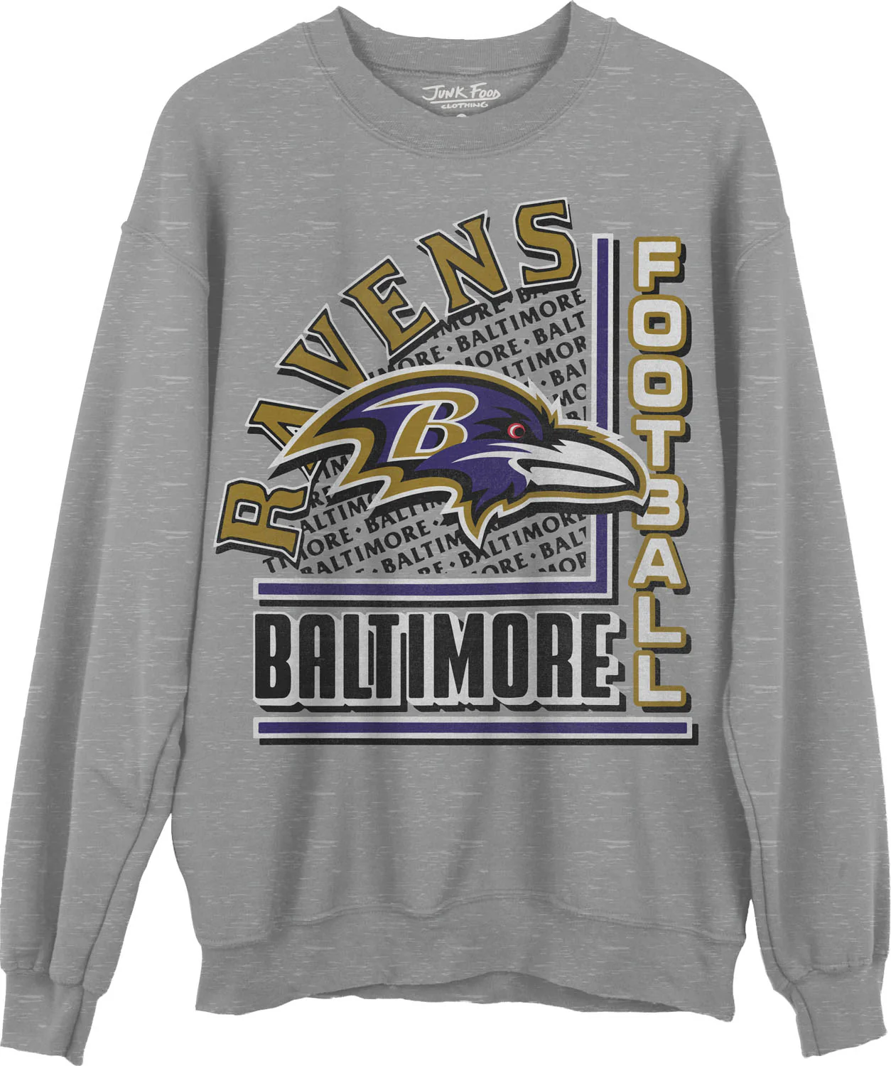 Junk Food - Unisex Ravens Backfield Crew Neck Fleece Sweatshirt - Image 2