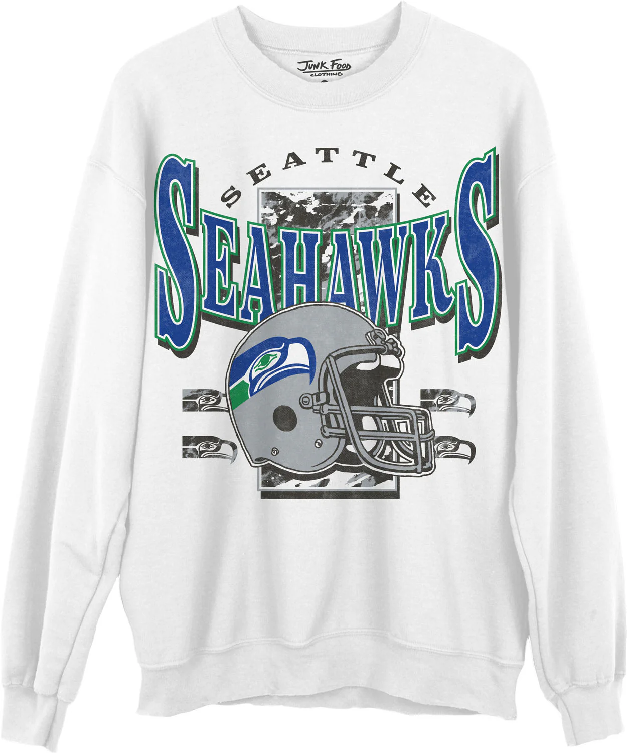 Junk Food - Unisex Seahawks Conversion Crew Neck Fleece Sweatshirt - Image 2