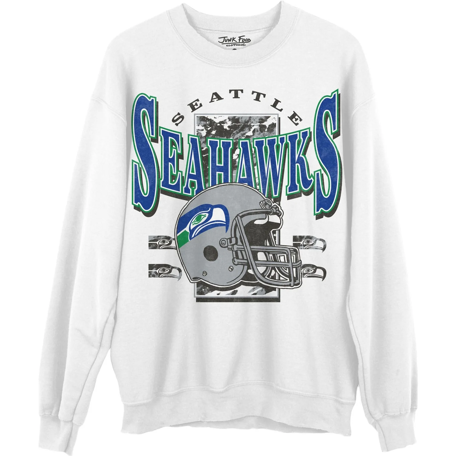 Junk Food - Unisex Seahawks Conversion Crew Neck Fleece Sweatshirt - Image 3