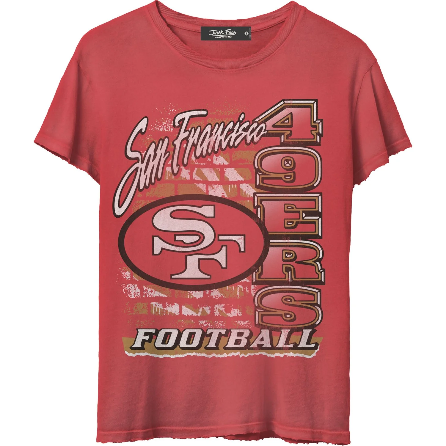 Junk Food - Womens 49Ers Brick Vintage T-Shirt - Image 2