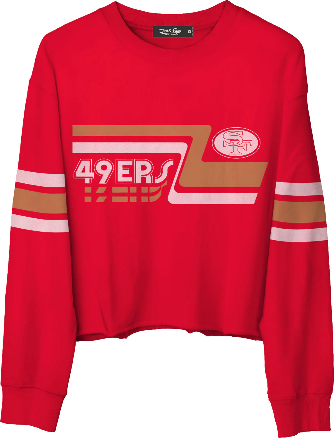 Junk Food - Womens 49Ers Retro Crop Fleece Sweatshirt - Image 2