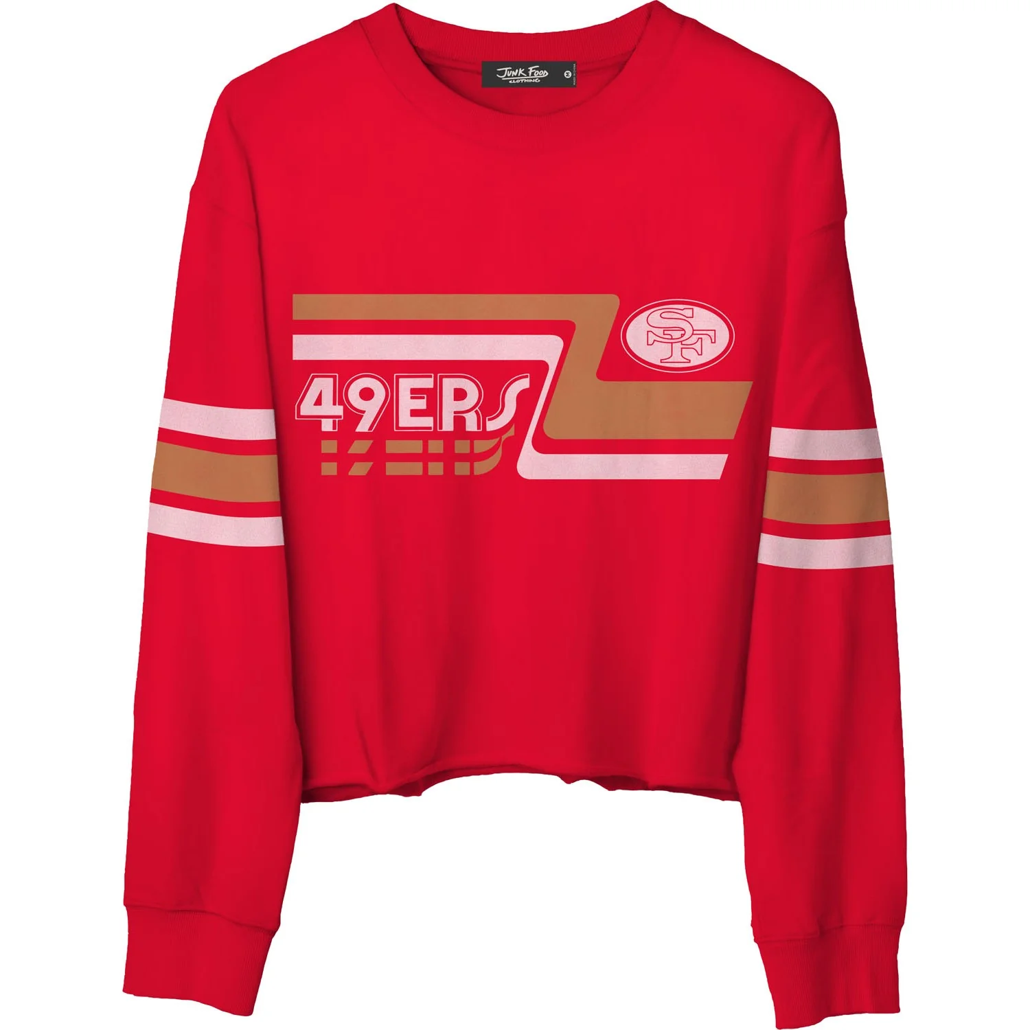 Junk Food - Womens 49Ers Retro Crop Fleece Sweatshirt - Image 3