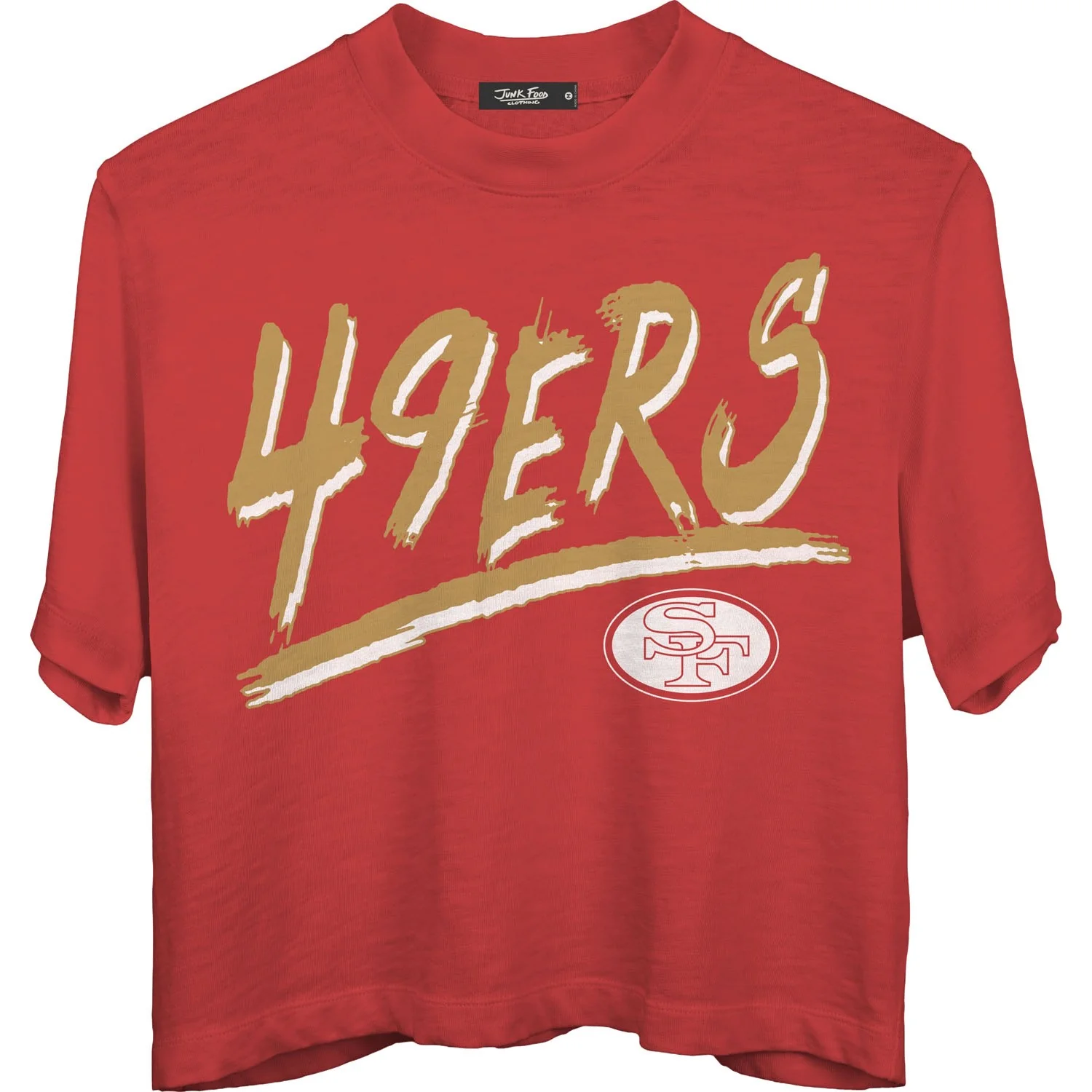 Junk Food - Womens 49Ers Thrill Mn Crop T-Shirt - Image 2