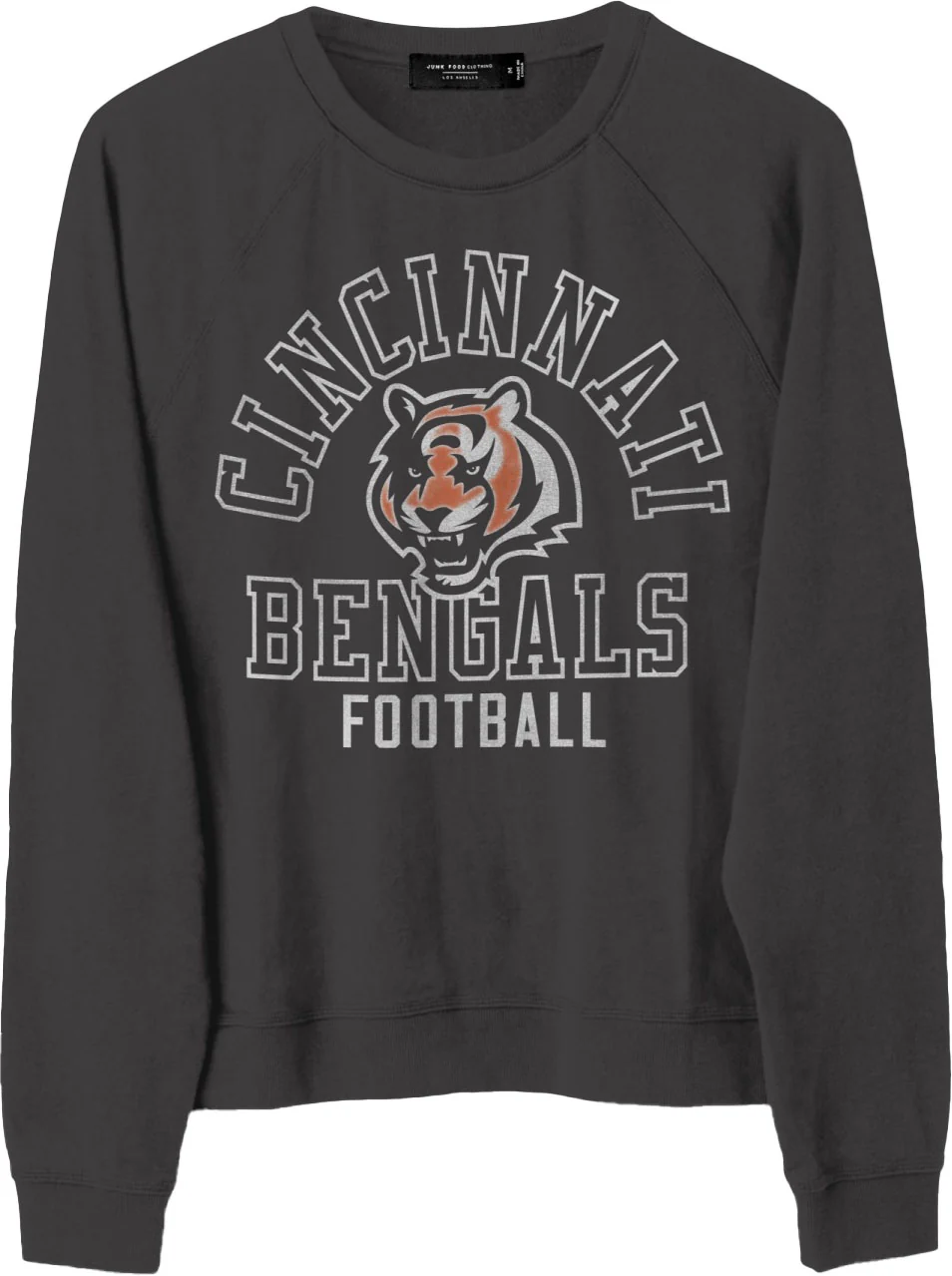 Junk Food - Womens Bengals Flocked Raglan Crew Top - Image 2