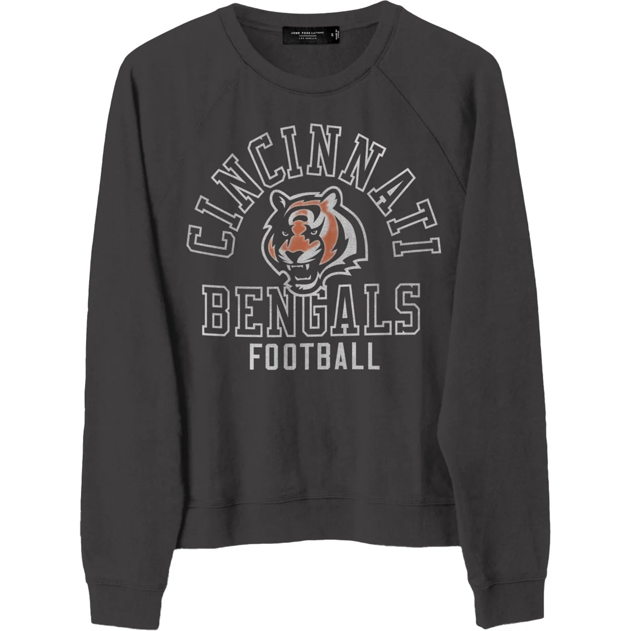 Junk Food - Womens Bengals Flocked Raglan Crew Top - Image 3