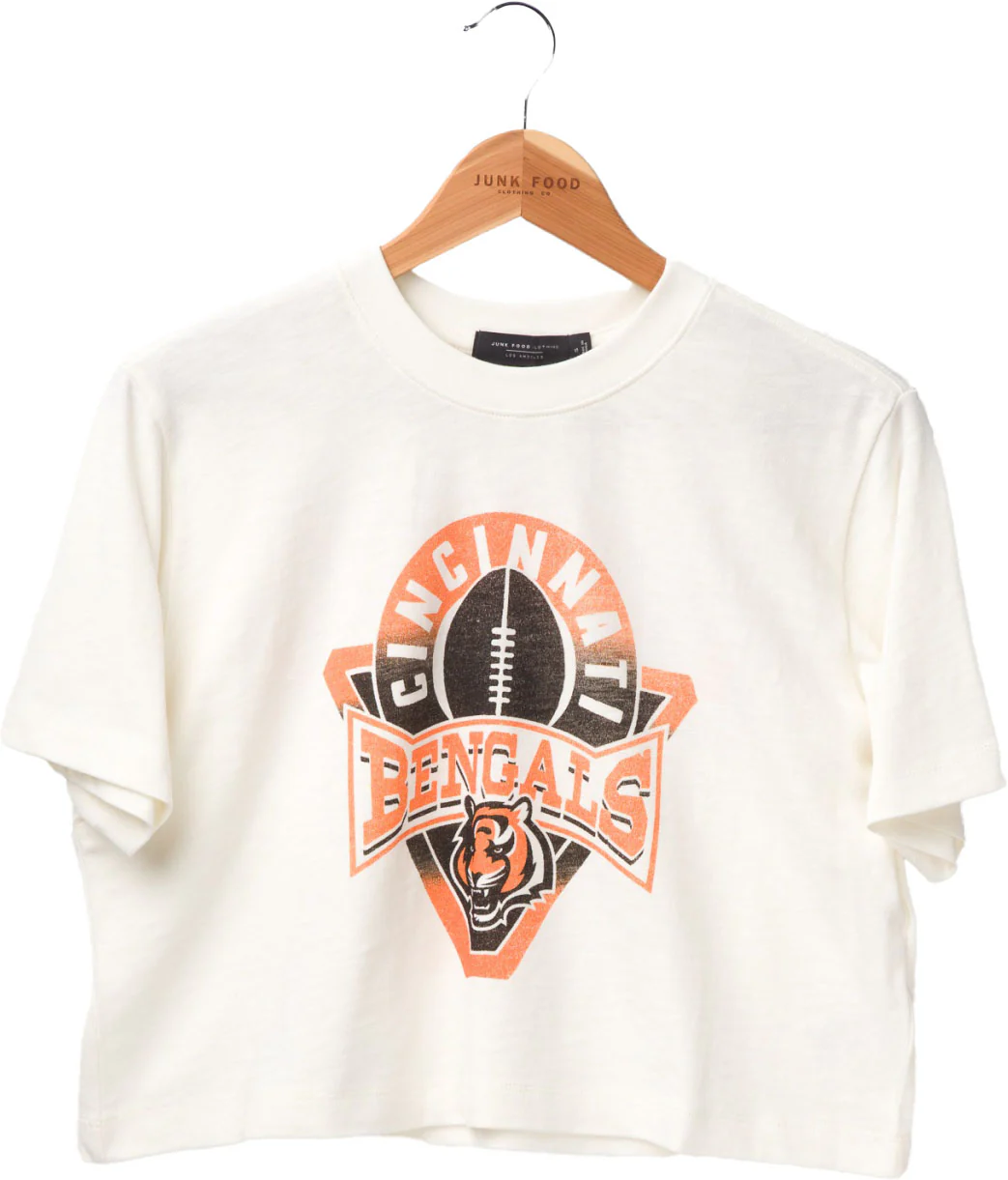 Junk Food - Womens Bengals Mock Neck Crop T-Shirt - Image 2