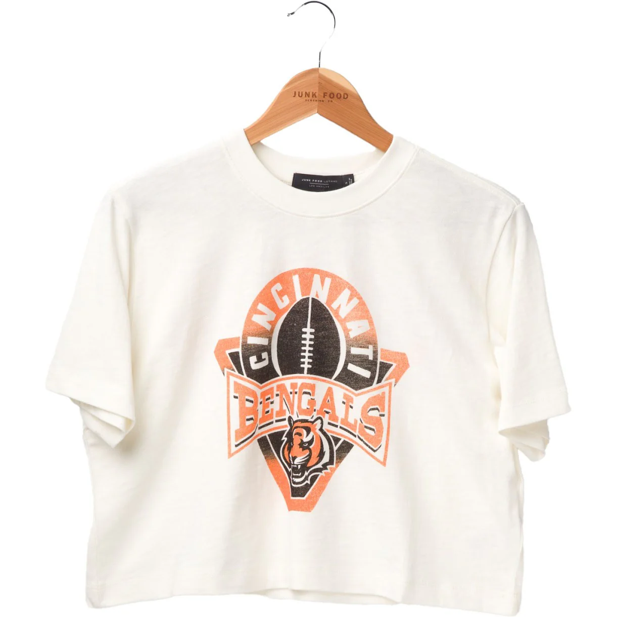 Junk Food - Womens Bengals Mock Neck Crop T-Shirt - Image 3
