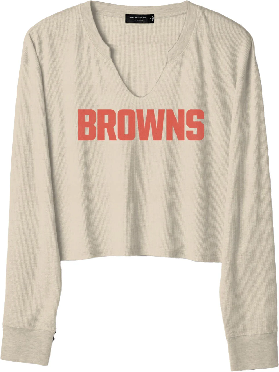 Junk Food - Womens Browns Sunday Crop Thermal T-Shirt - Image 2