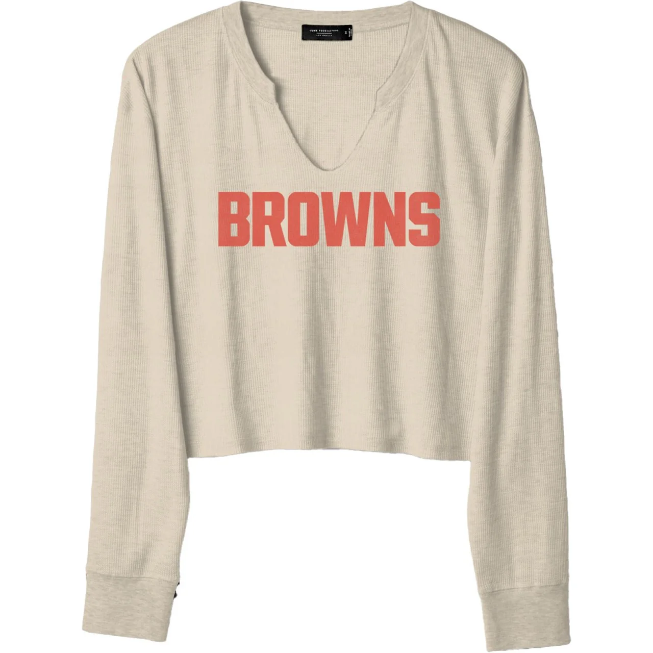 Junk Food - Womens Browns Sunday Crop Thermal T-Shirt - Image 3