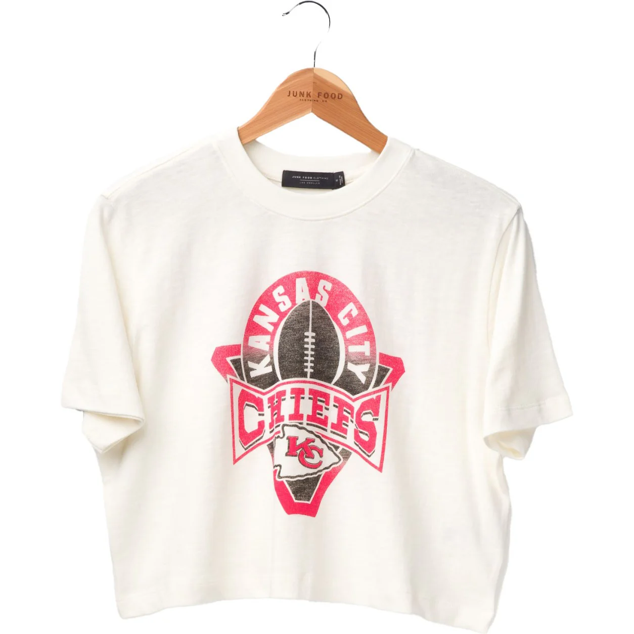 Junk Food - Womens Chiefs Mock Neck Crop T-Shirt - Image 2