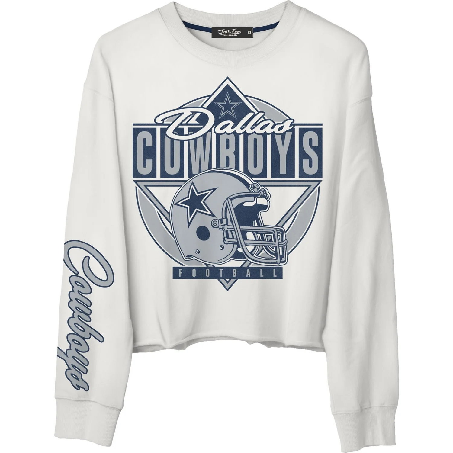 Junk Food - Womens Cowboys Helmet Crop Fleece Sweatshirt