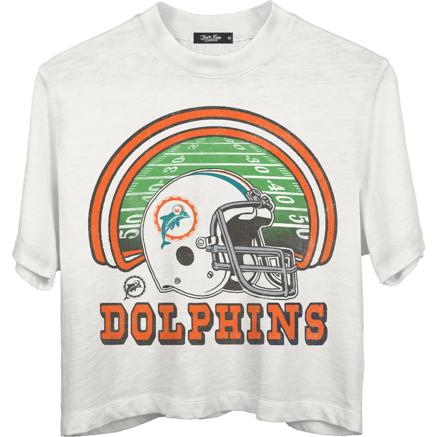 Junk Food - Womens Dolphins Game Time Mn Crop T-Shirt