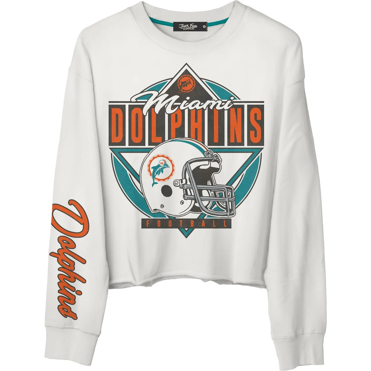 Junk Food - Womens Dolphins Helmet Crop Fleece Sweatshirt