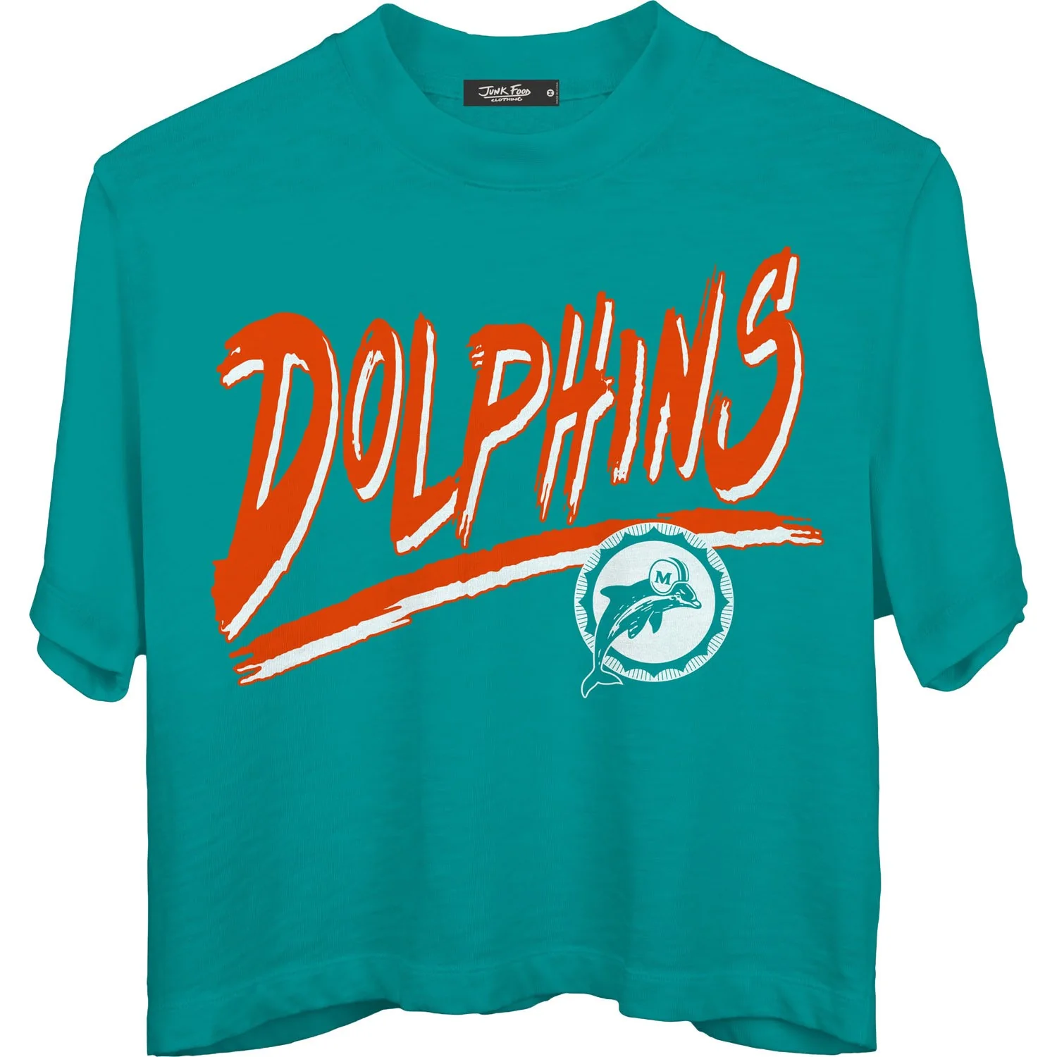 Junk Food - Womens Dolphins Thrill Mn Crop T-Shirt - Image 2