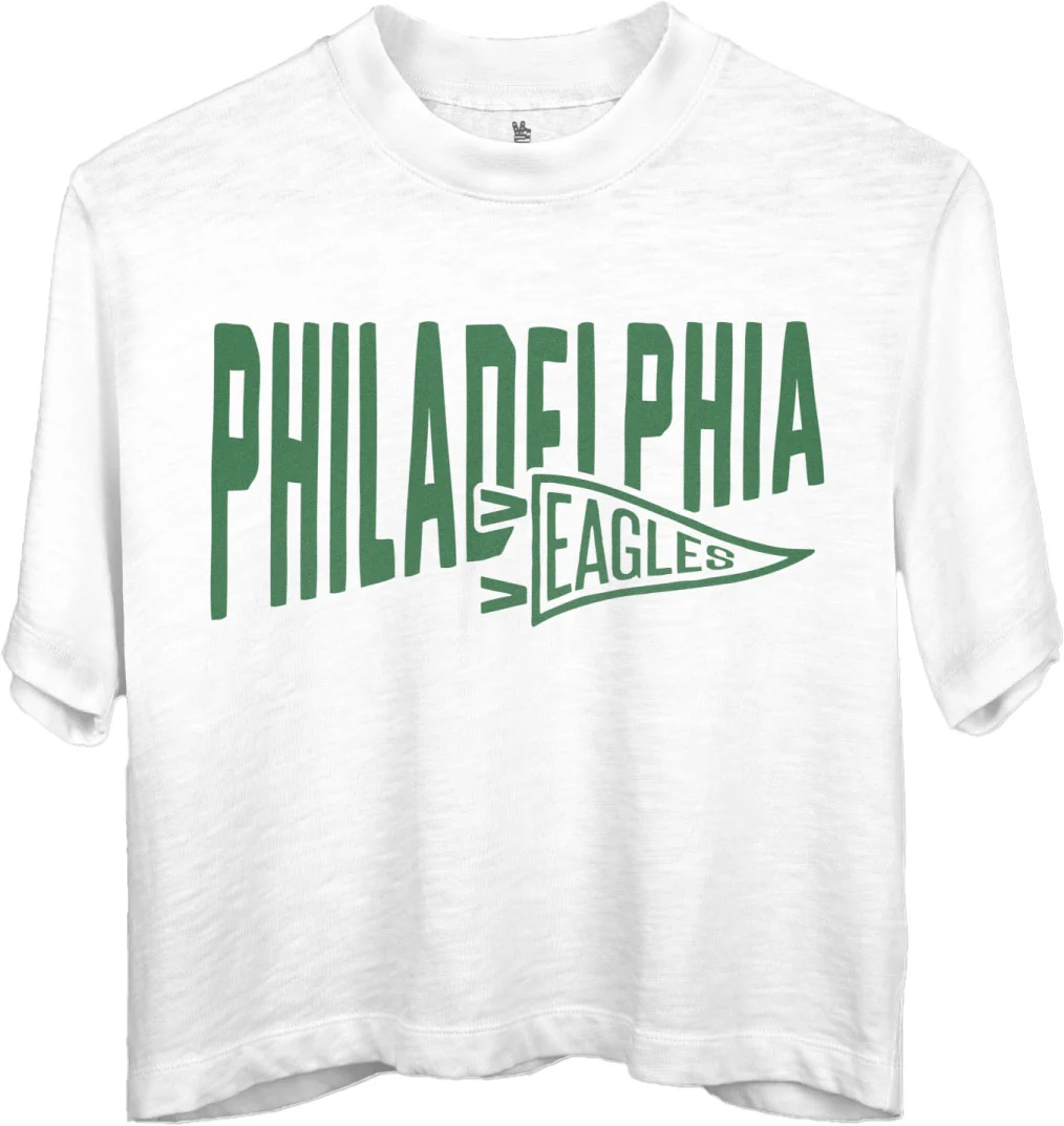 Junk Food - Womens Eagles Dual Threat Mn Crop T-Shirt - Image 2
