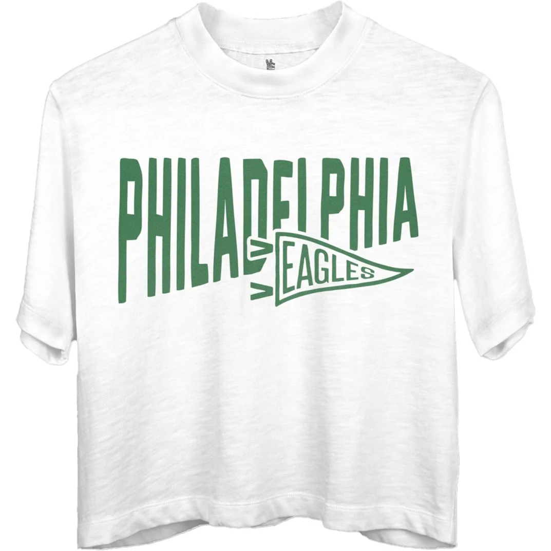 Junk Food - Womens Eagles Dual Threat Mn Crop T-Shirt - Image 3