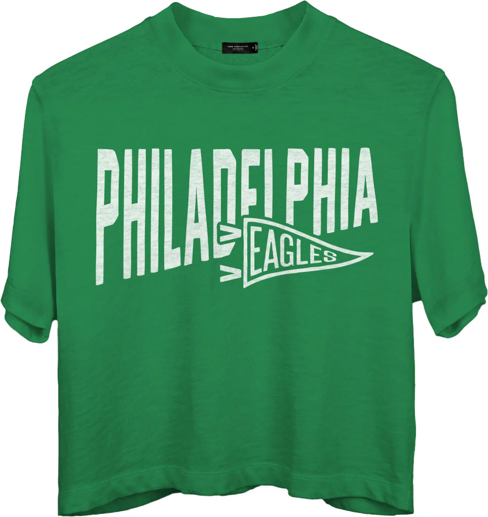 Junk Food - Womens Eagles Dual Threat Mock Crop T-Shirt - Image 2