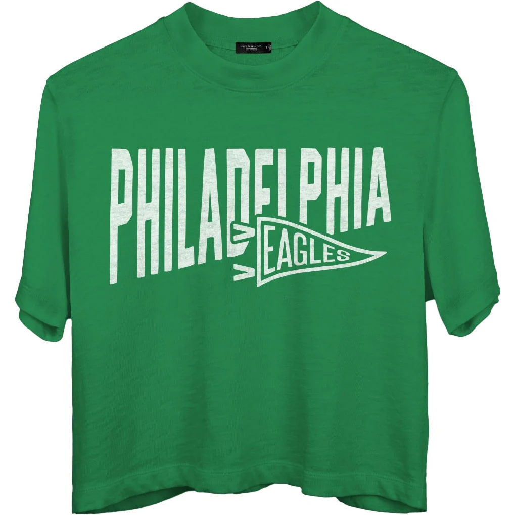 Junk Food - Womens Eagles Dual Threat Mock Crop T-Shirt - Image 3