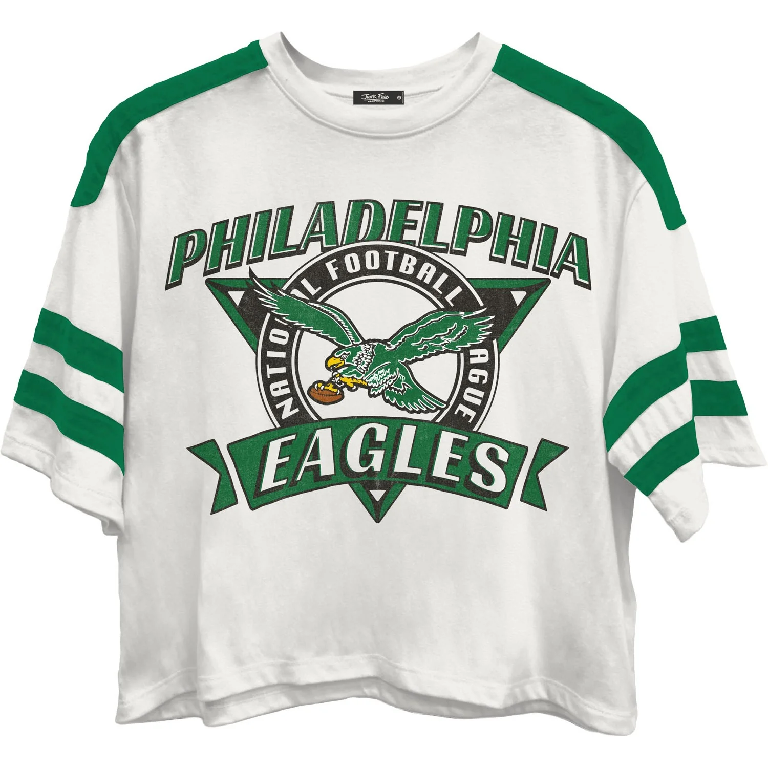 Junk Food - Womens Eagles Striped Crop T-Shirt