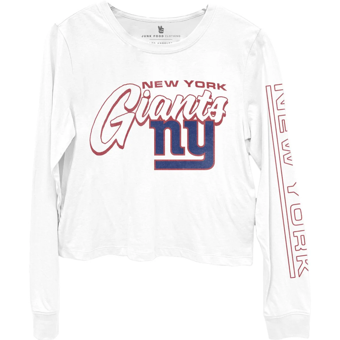 Junk Food - Womens Giants Touchdown Long Sleeve Crop T-Shirt - Image 3
