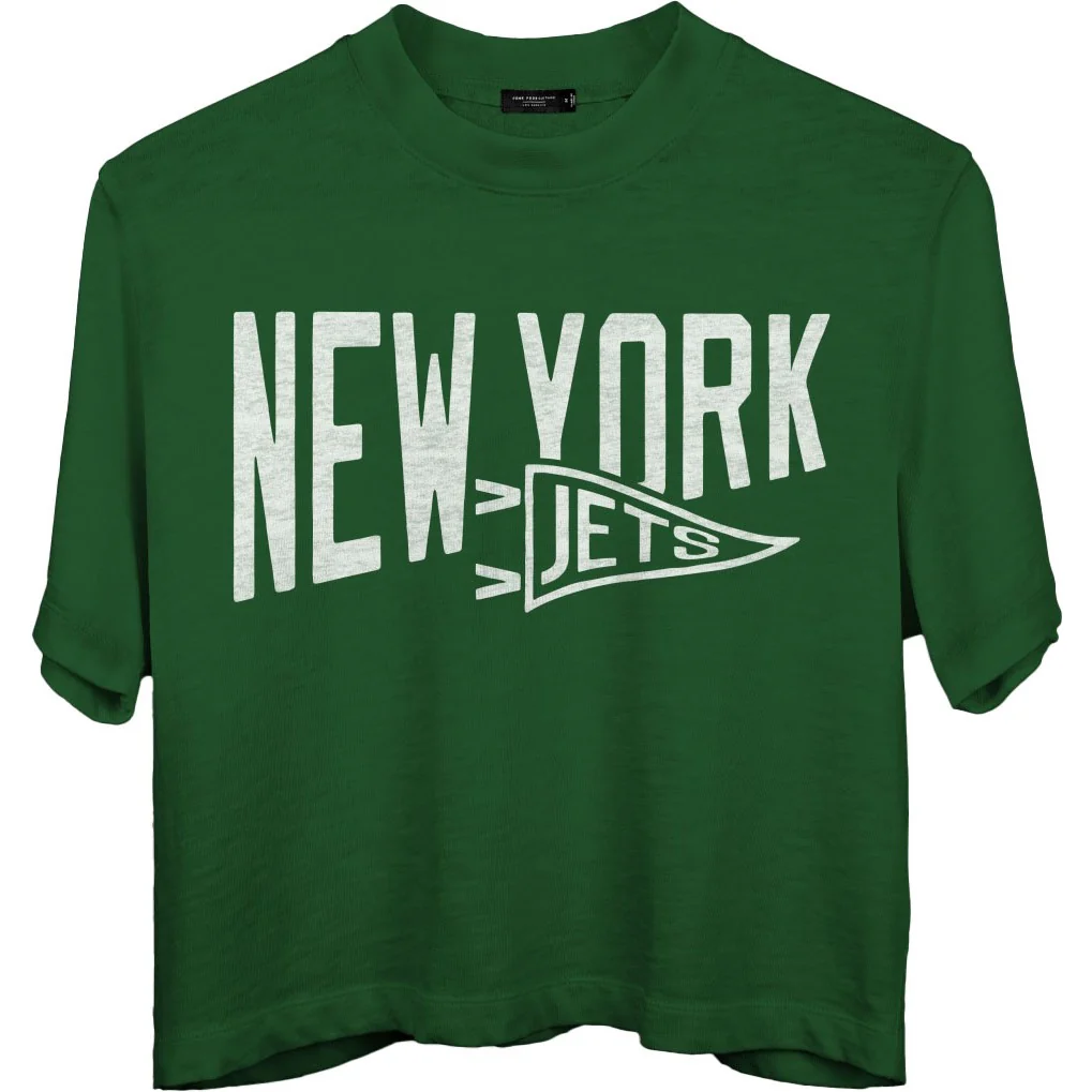 Junk Food - Womens Jets Dual Threat Mock Crop T-Shirt - Image 3