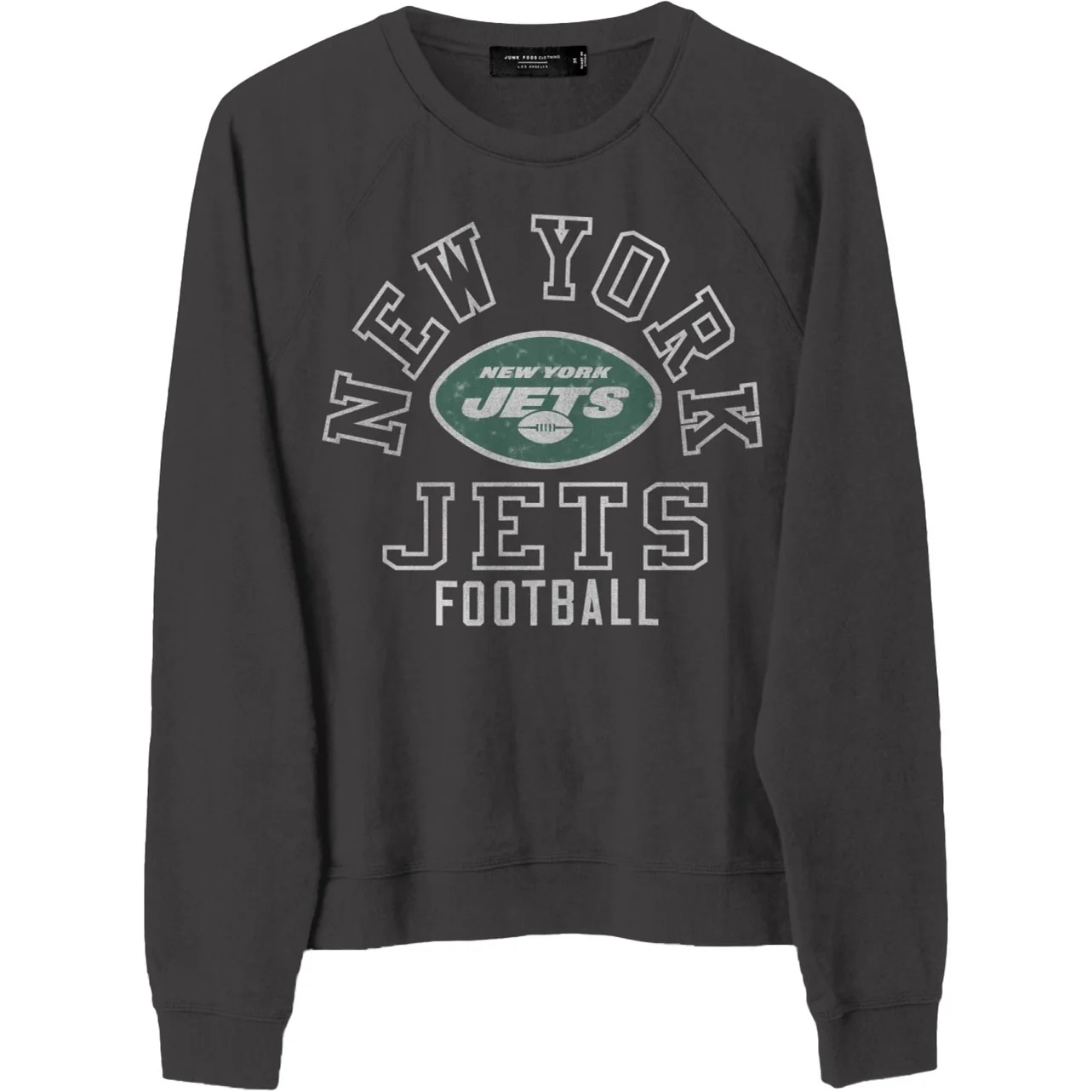 Junk Food - Womens Jets Flocked Raglan Crew Top