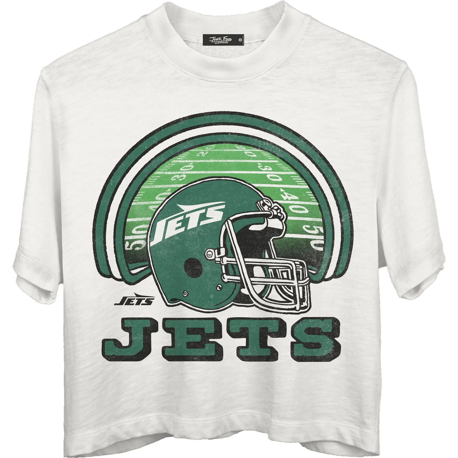 Junk Food - Womens Jets Game Time Mn Crop T-Shirt - Image 2