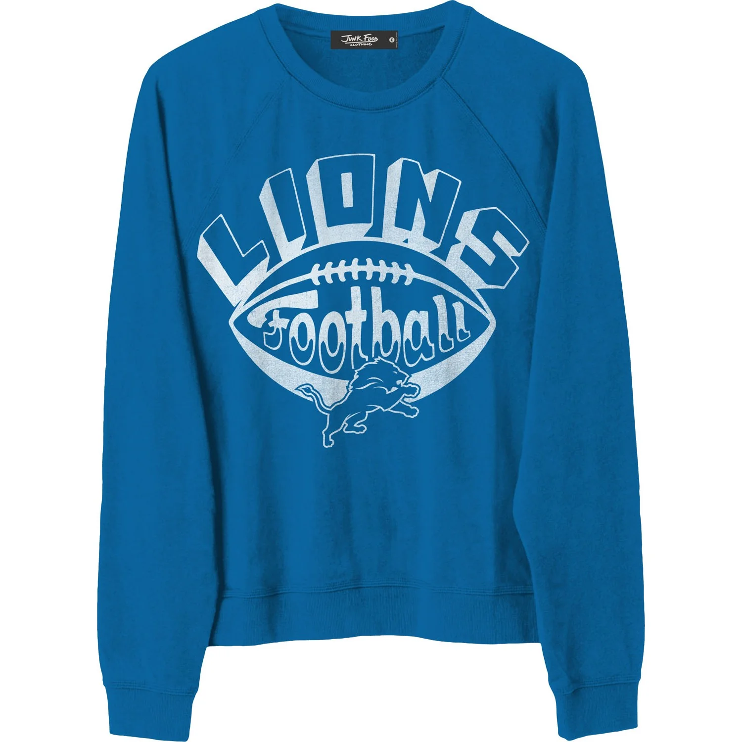 Junk Food - Womens Lions Football Rgln Crew Neck Fleece Sweatshirt - Image 2