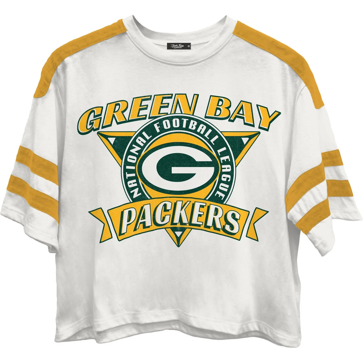 Junk Food - Womens Packers Striped Crop T-Shirt