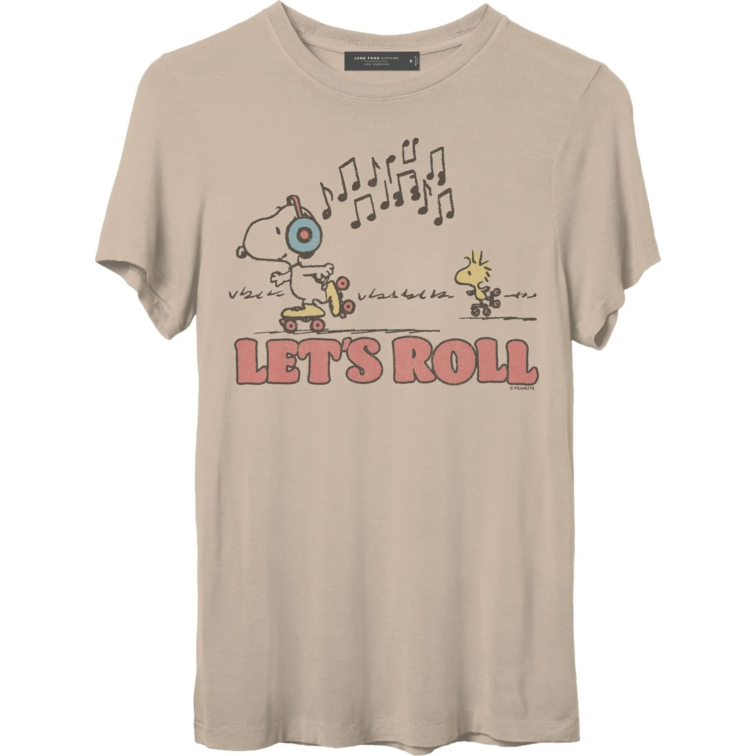 Junk Food - Womens Peanuts Let'S Roll Vintage T-Shirt - Image 2