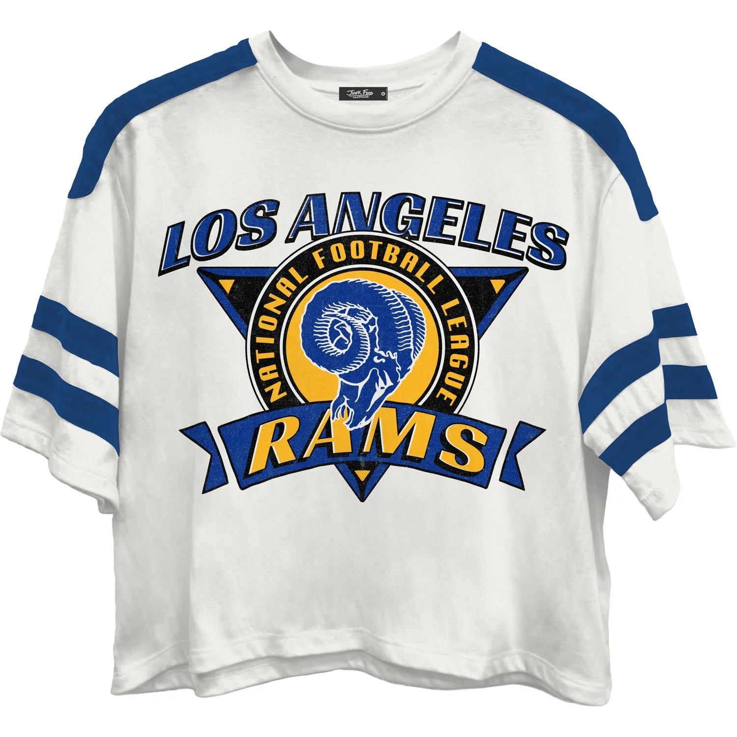 Junk Food - Womens Rams Striped Crop T-Shirt - Image 2