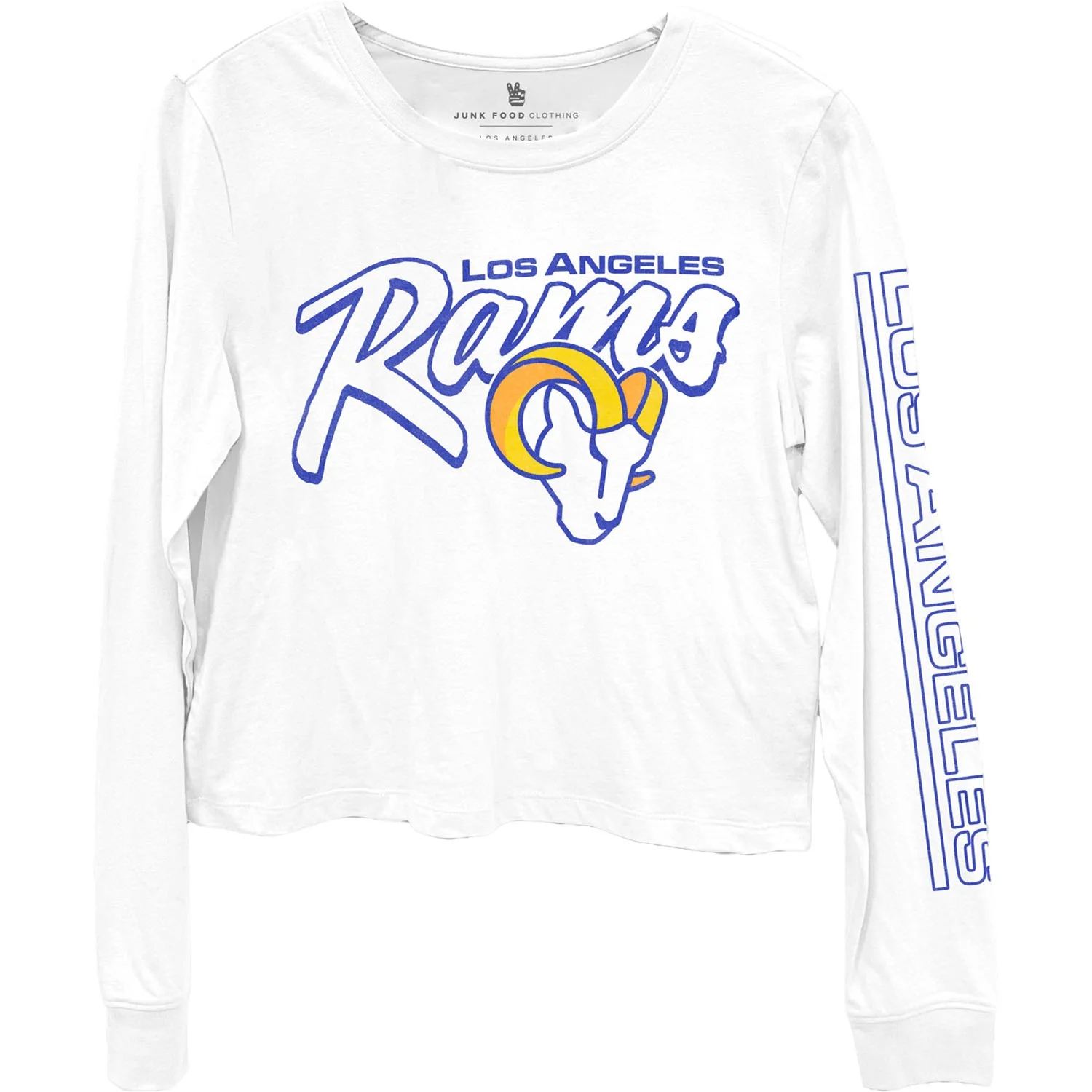 Junk Food - Womens Rams Touchdown Long Sleeve Crop T-Shirt - Image 3