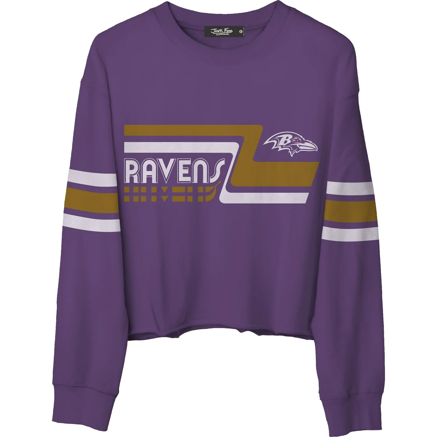 Junk Food - Womens Ravens Retro Crop Fleece Sweatshirt