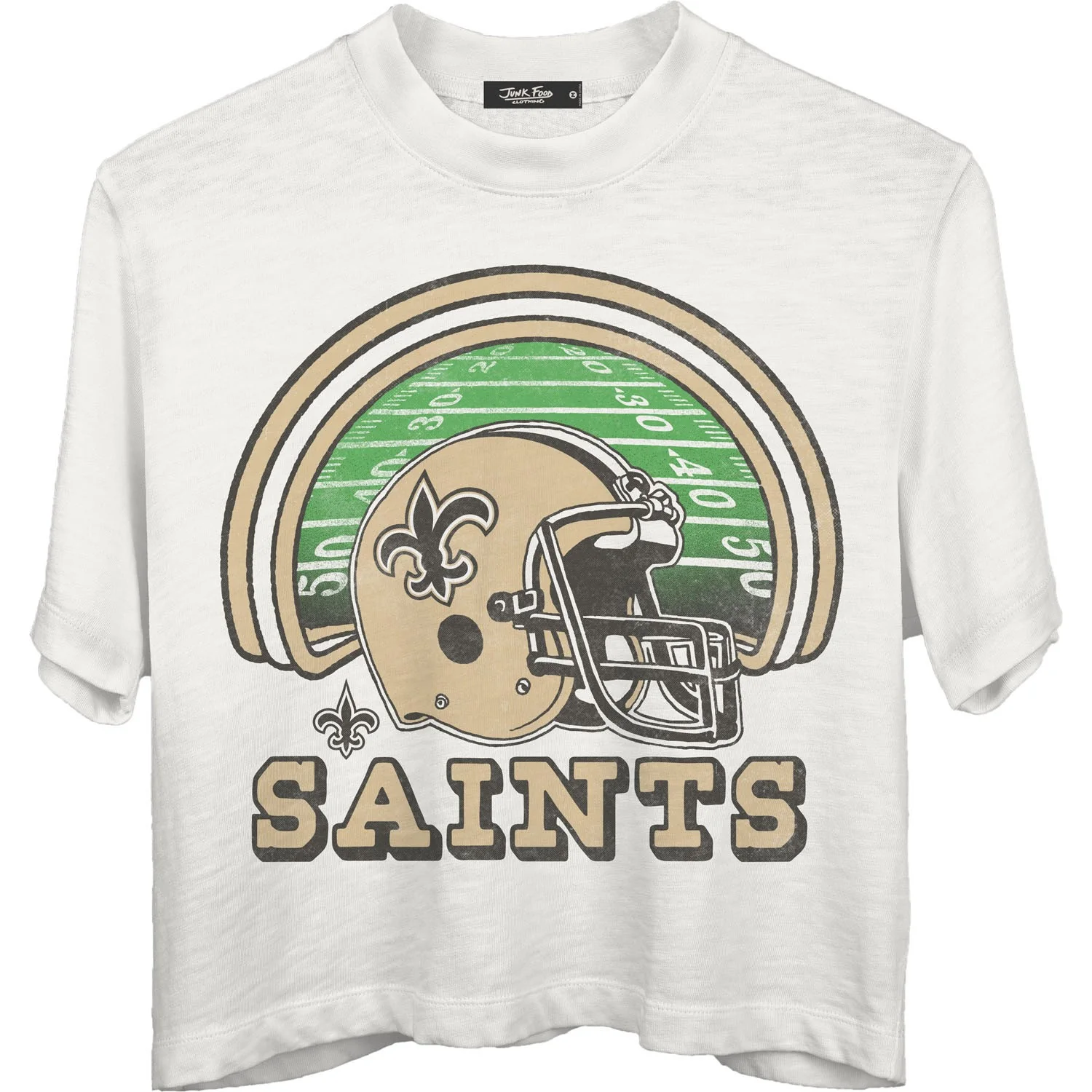 Junk Food - Womens Saints Game Time Mn Crop T-Shirt