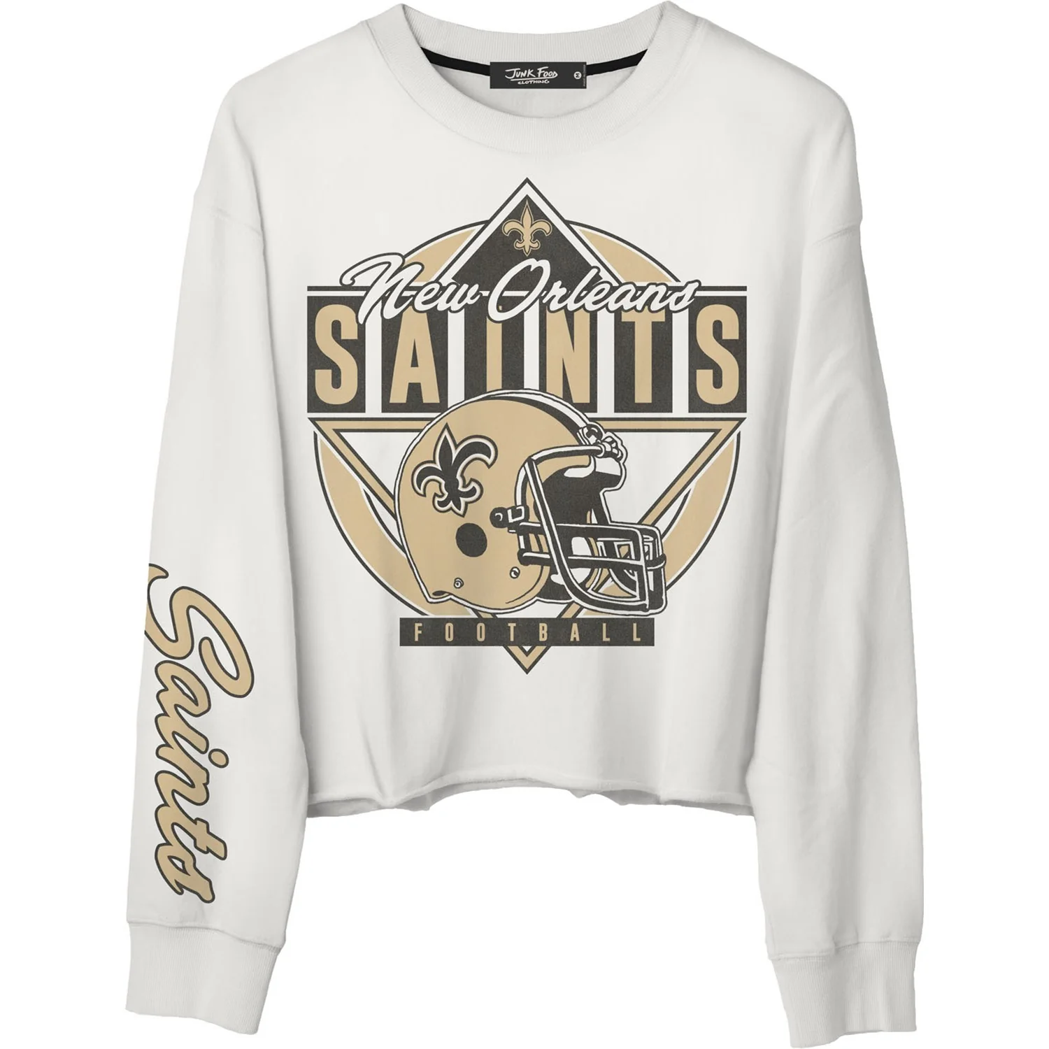 Junk Food - Womens Saints Helmet Crop Fleece Sweatshirt - Image 2